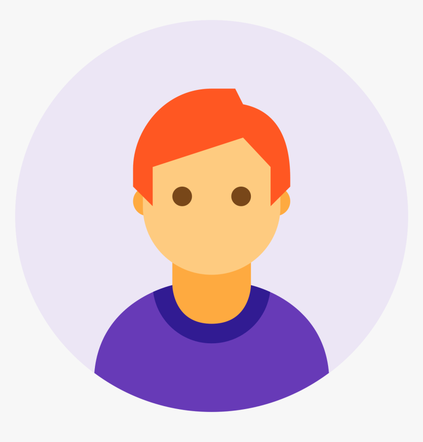 User avatar with orange hair, wearing purple shirt